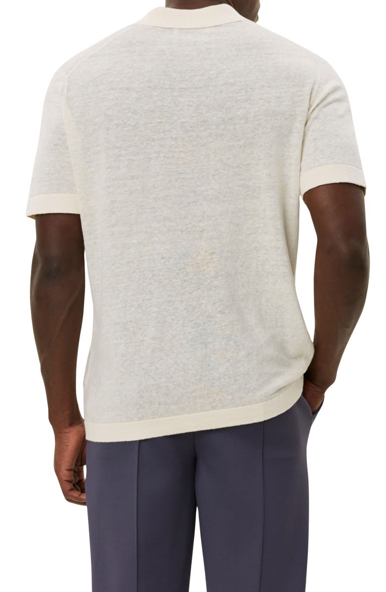 Les Deux Emmanuel Linen & Cotton Polo Sweater, Alternate, color, Ivory