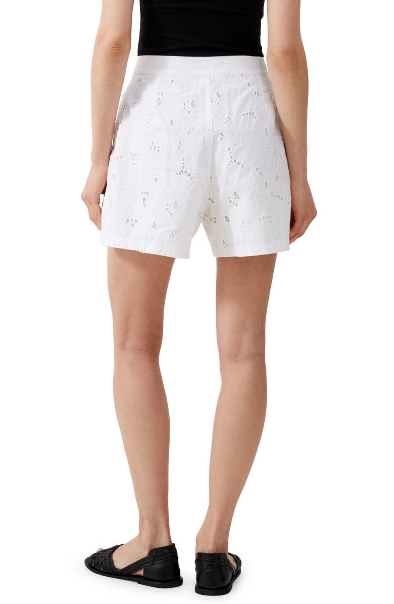 French Connection Rhodes Floral Lace Cotton Shorts, Alternate, color, 