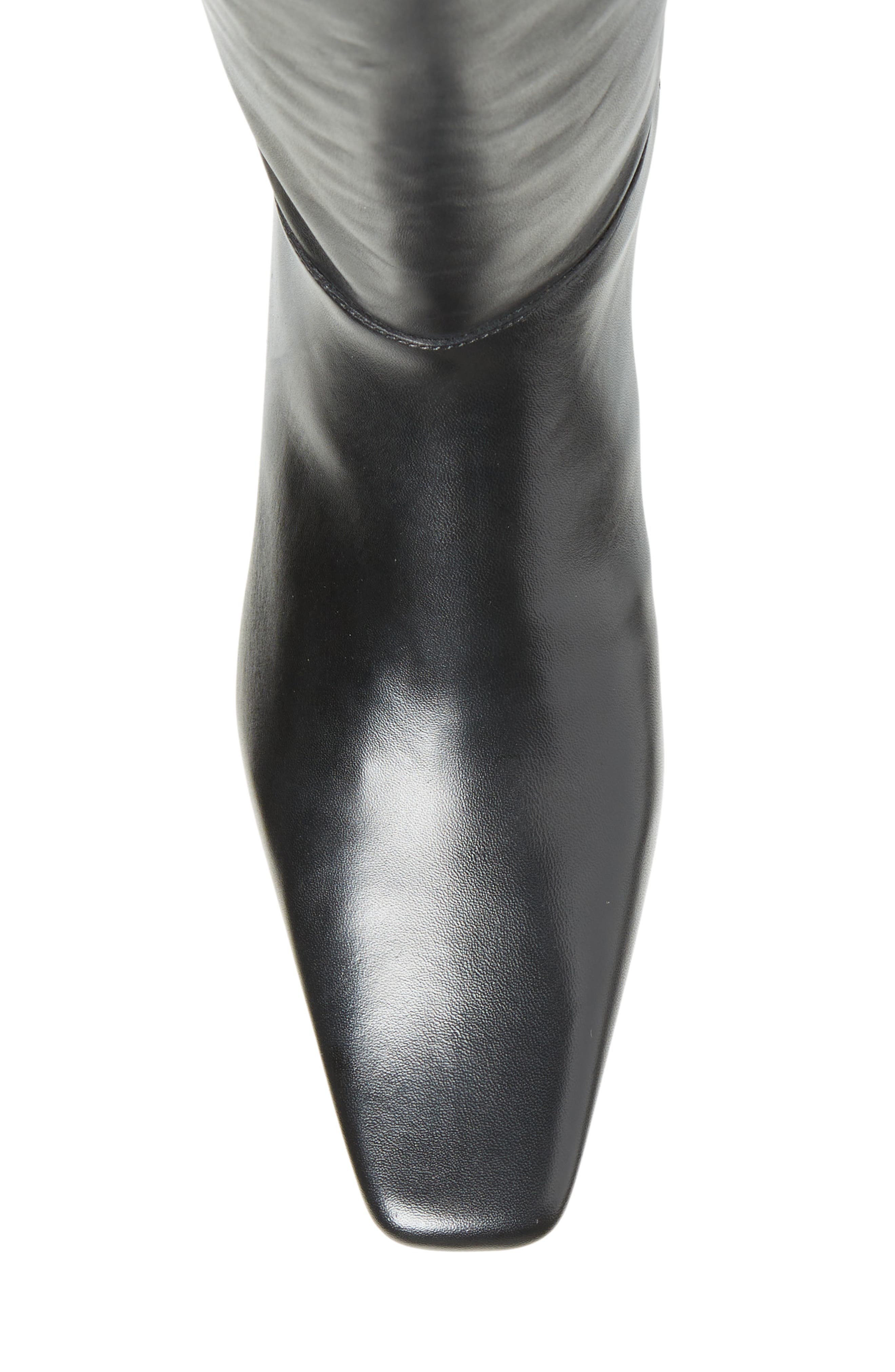 Reformation Remy Knee High Kitten Heel Boot, Alternate, color, Black Leather