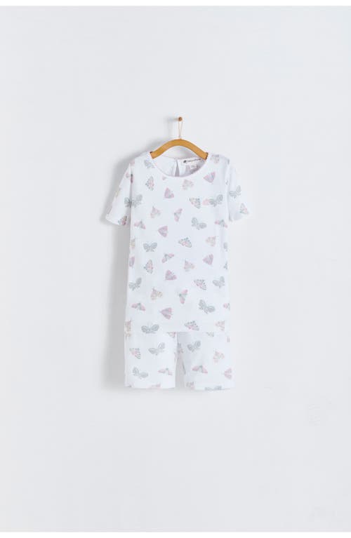 Babycottons Premium Peruvian Pima Cotton Lisa Short Tee & Pants Pajama Set For Infant In White