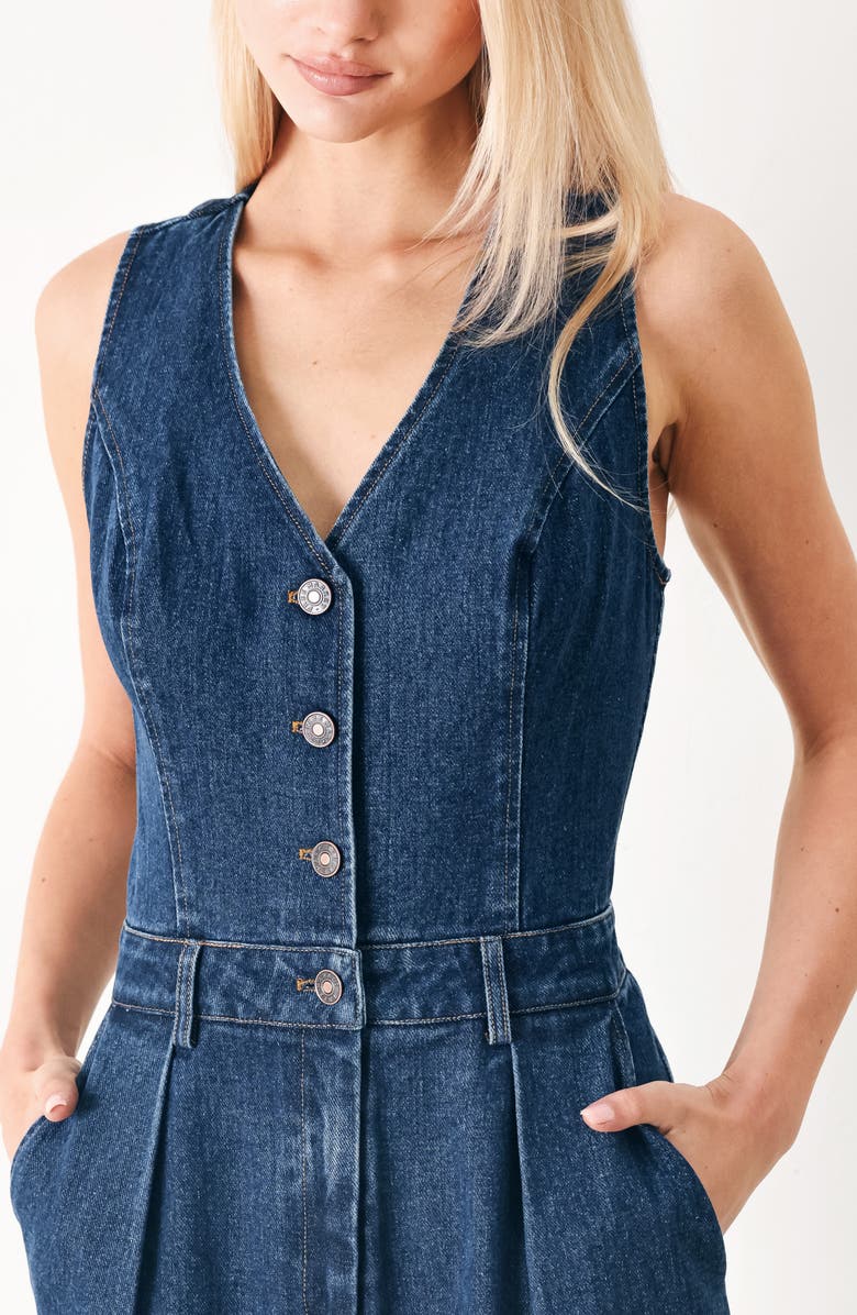 FREEMARKET Sleeveless Denim Jumpsuit, Alternate, color, Indigo Denim