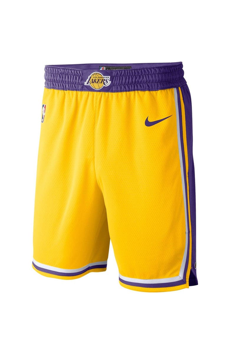 Nike Men's Nike Gold 2019/20 Los Angeles Lakers Icon Edition Swingman Shorts, Main, color, Gold