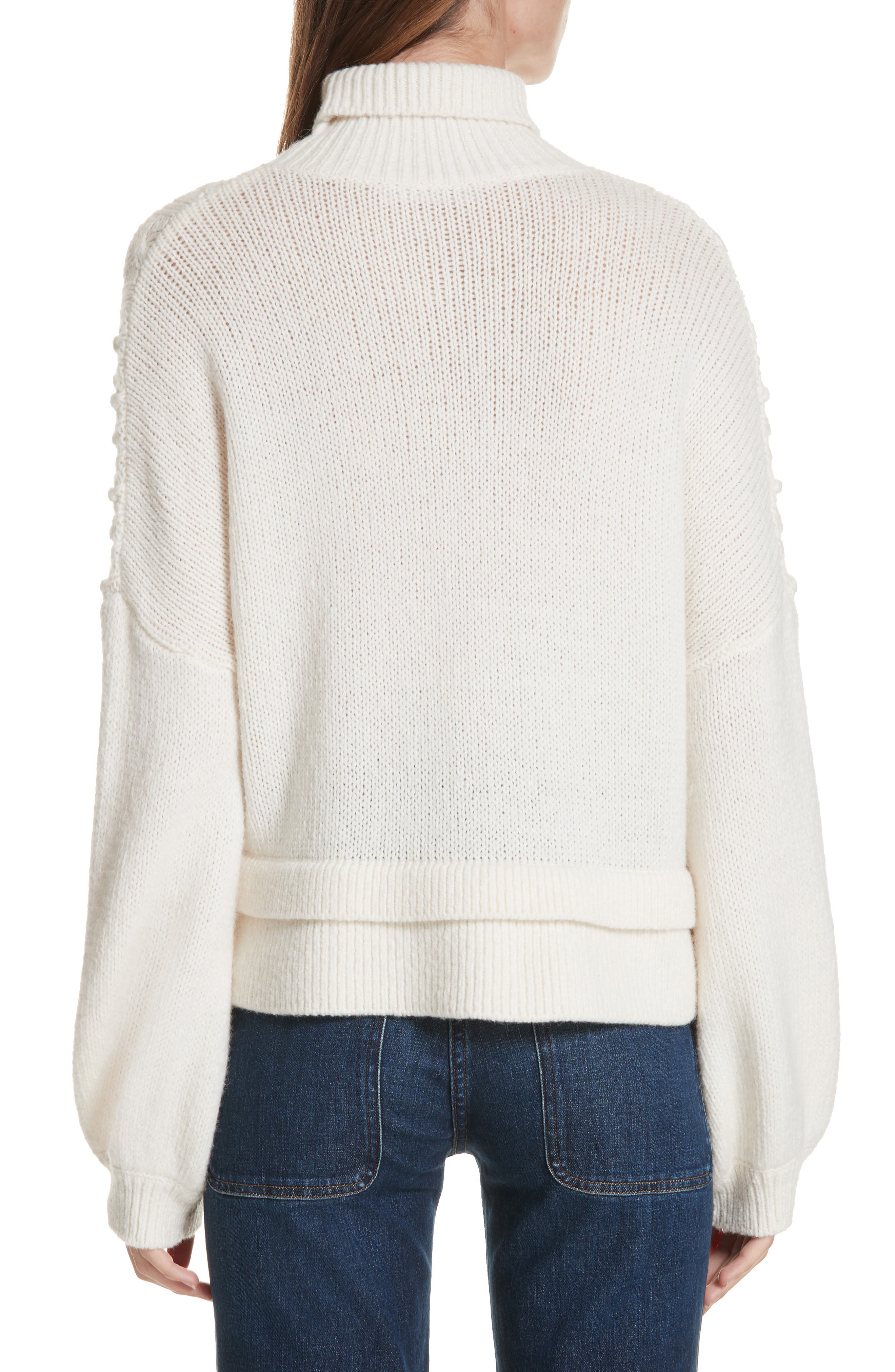 Popcorn Stitch Wool Blend Sweater - image 2