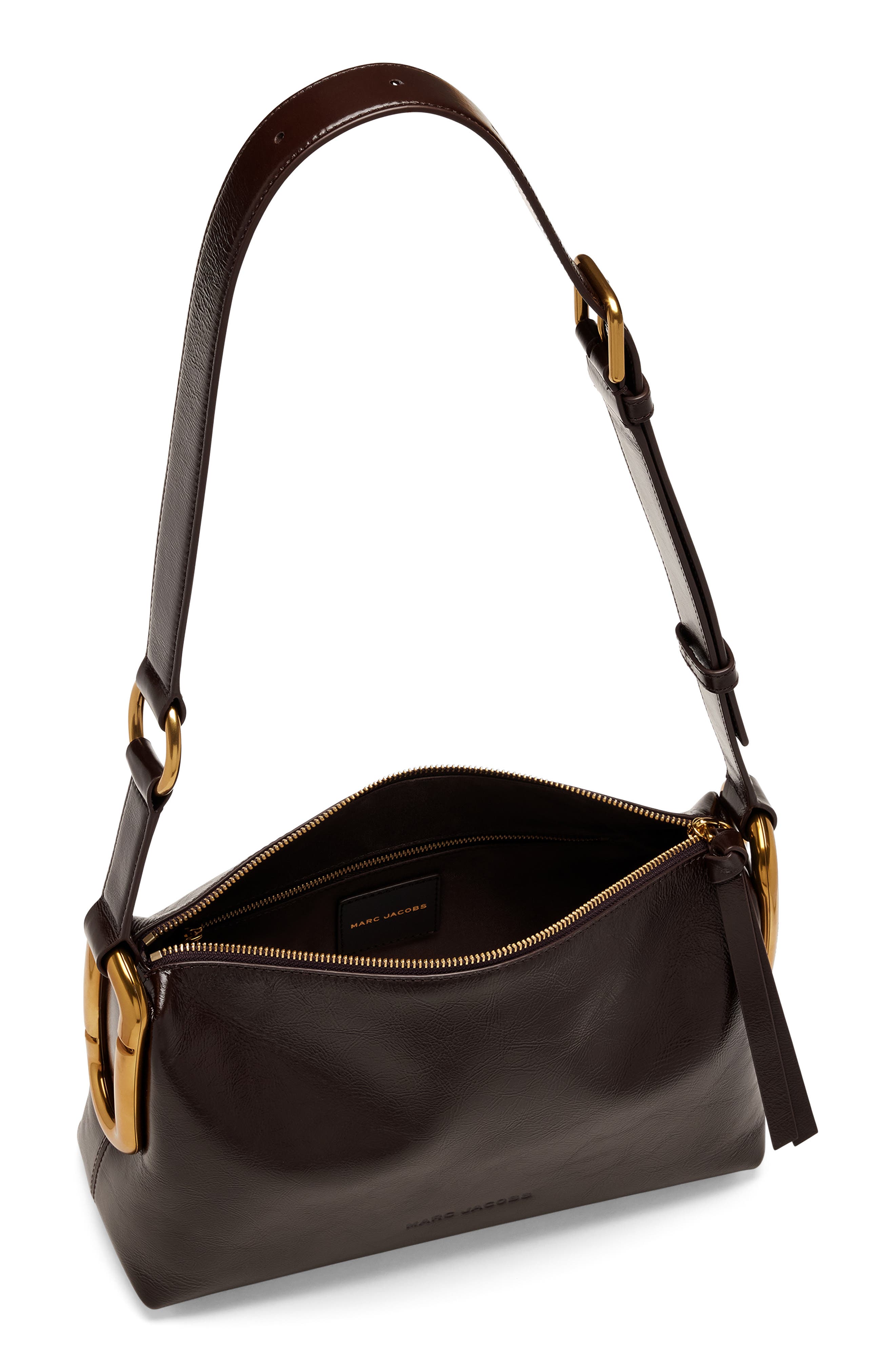 Scene Medium Crinkled Leather Shoulder Bag, Alternate, color, FONDANT