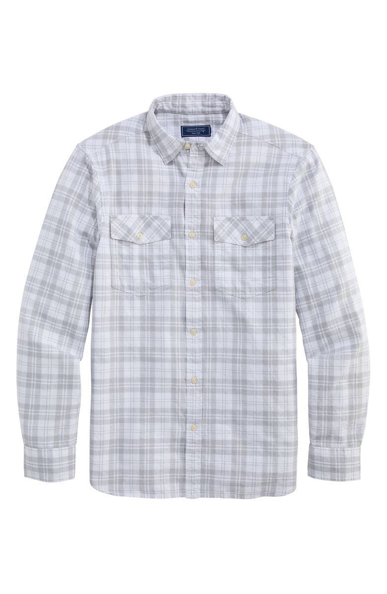 vineyard vines Hummock Pond Regular Fit Plaid Cotton Button-Up Shirt, Main, color, Granite