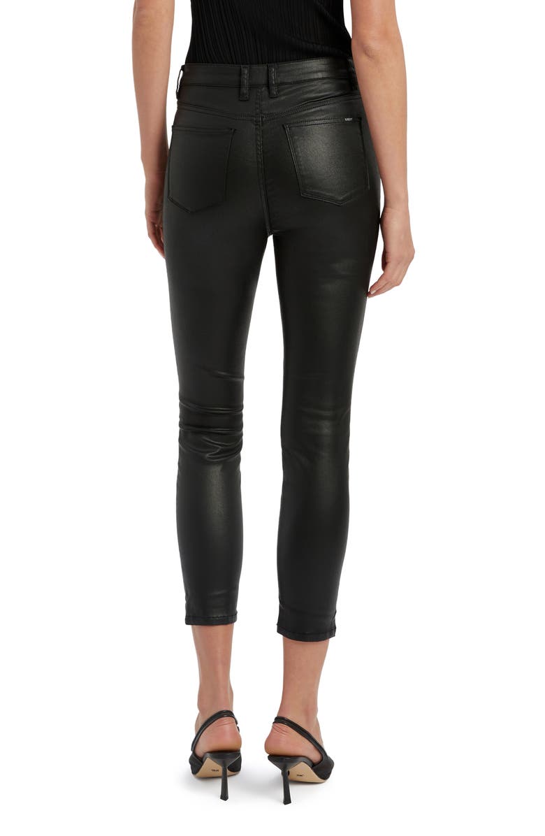 Bardot Khloe Coated High Waist Crop Skinny Jeans, Alternate, color, Black