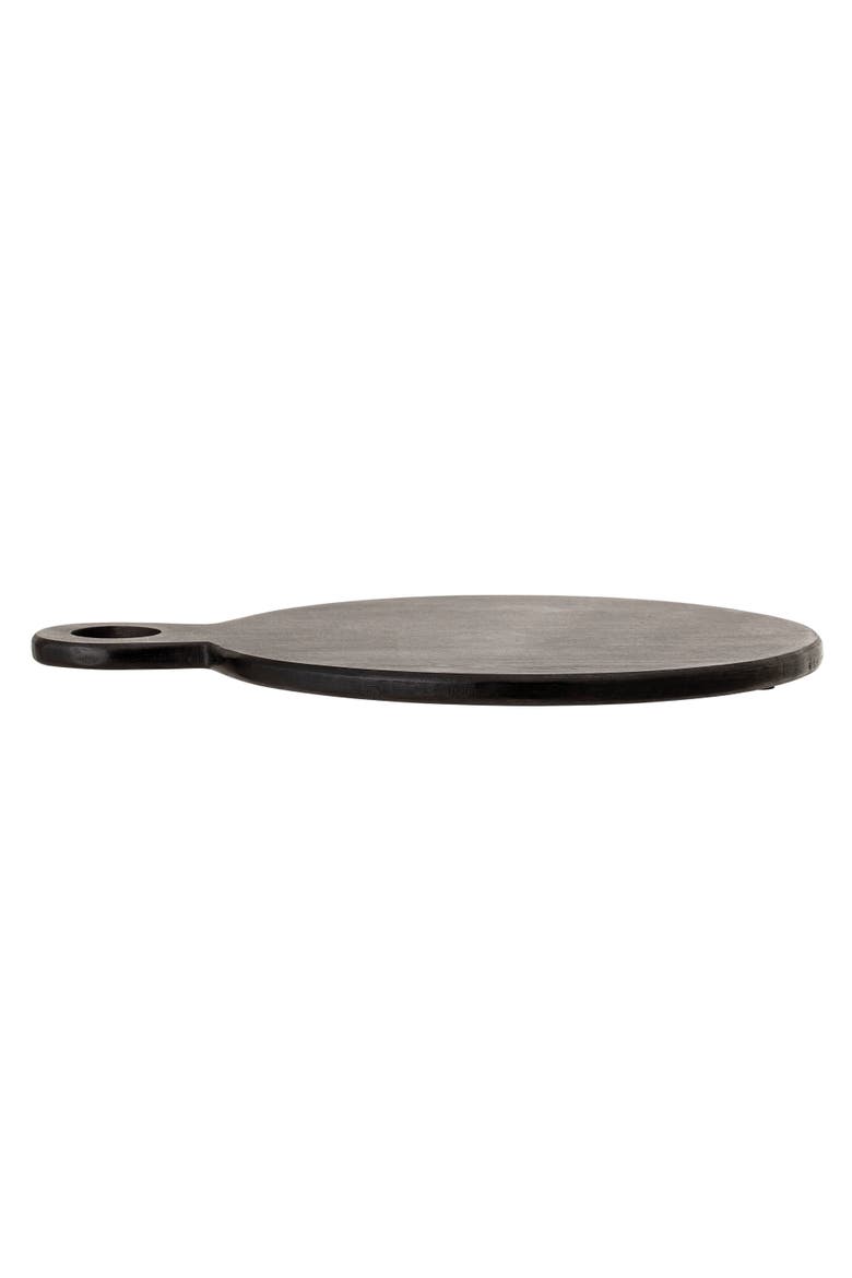 Round Mango Wood Cheese and Cutting Board with Circle Handle, Black, Alternate, color, Black