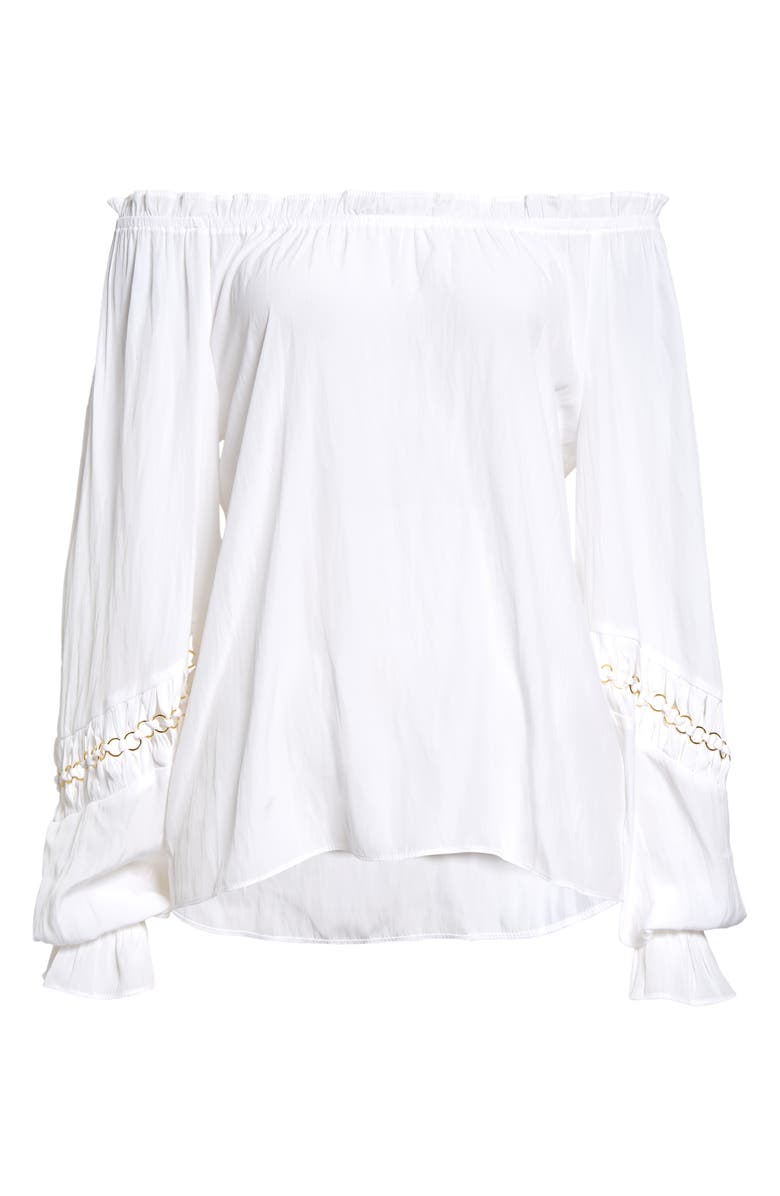 Ramy Brook Lili Chain Detail Off the Shoulder Blouse, Alternate, color, 