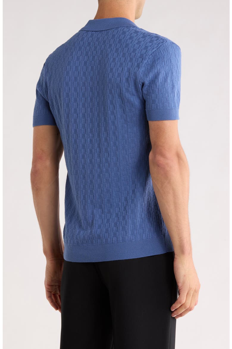 One Fit Knit Polo, Alternate, color, BLUE TEXTURE