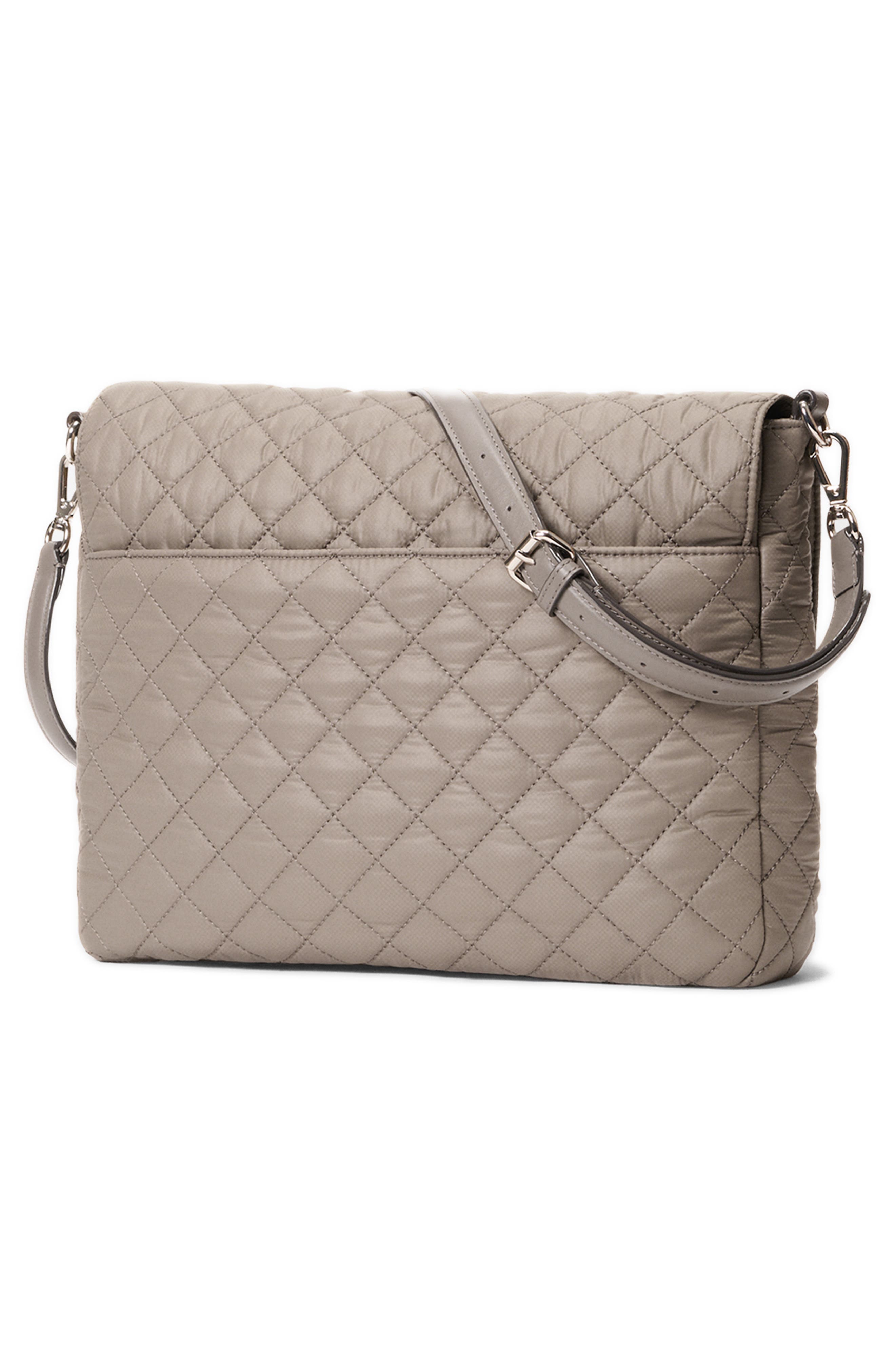 MZ Wallace Large Crosby Lock Quilted Nylon Crossbody Bag, Alternate, color, Morning Dove