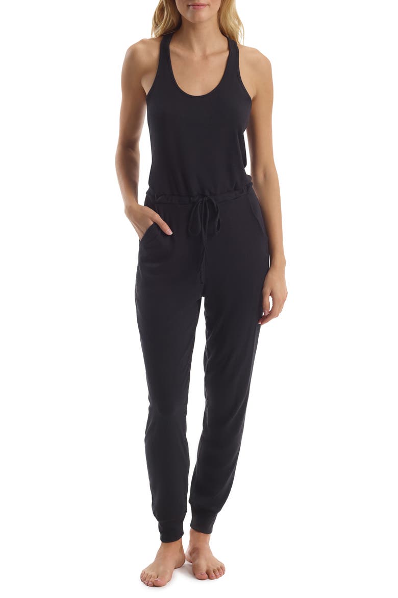 Luxury Rib Racerback Jumpsuit, Main, color, BLACK