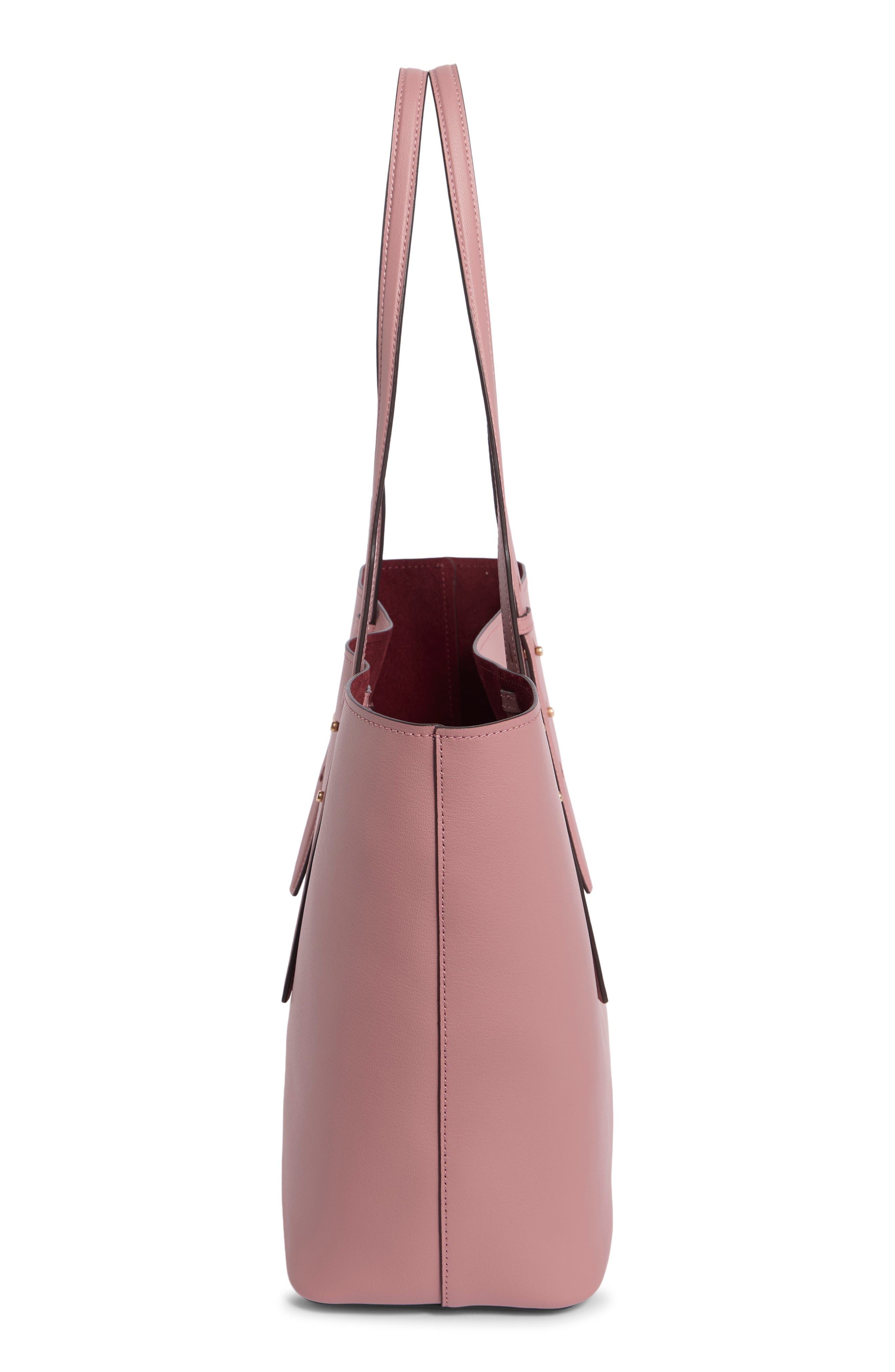 do it all fine grain leather tote, Alternate, color, DUSK ROSE