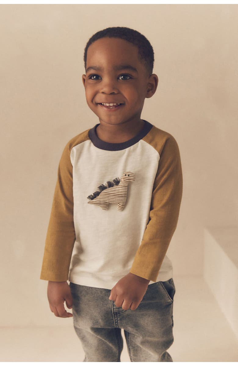 NEXT Kids' Dino Tassel Long Sleeve Cotton Top, Alternate, color, 