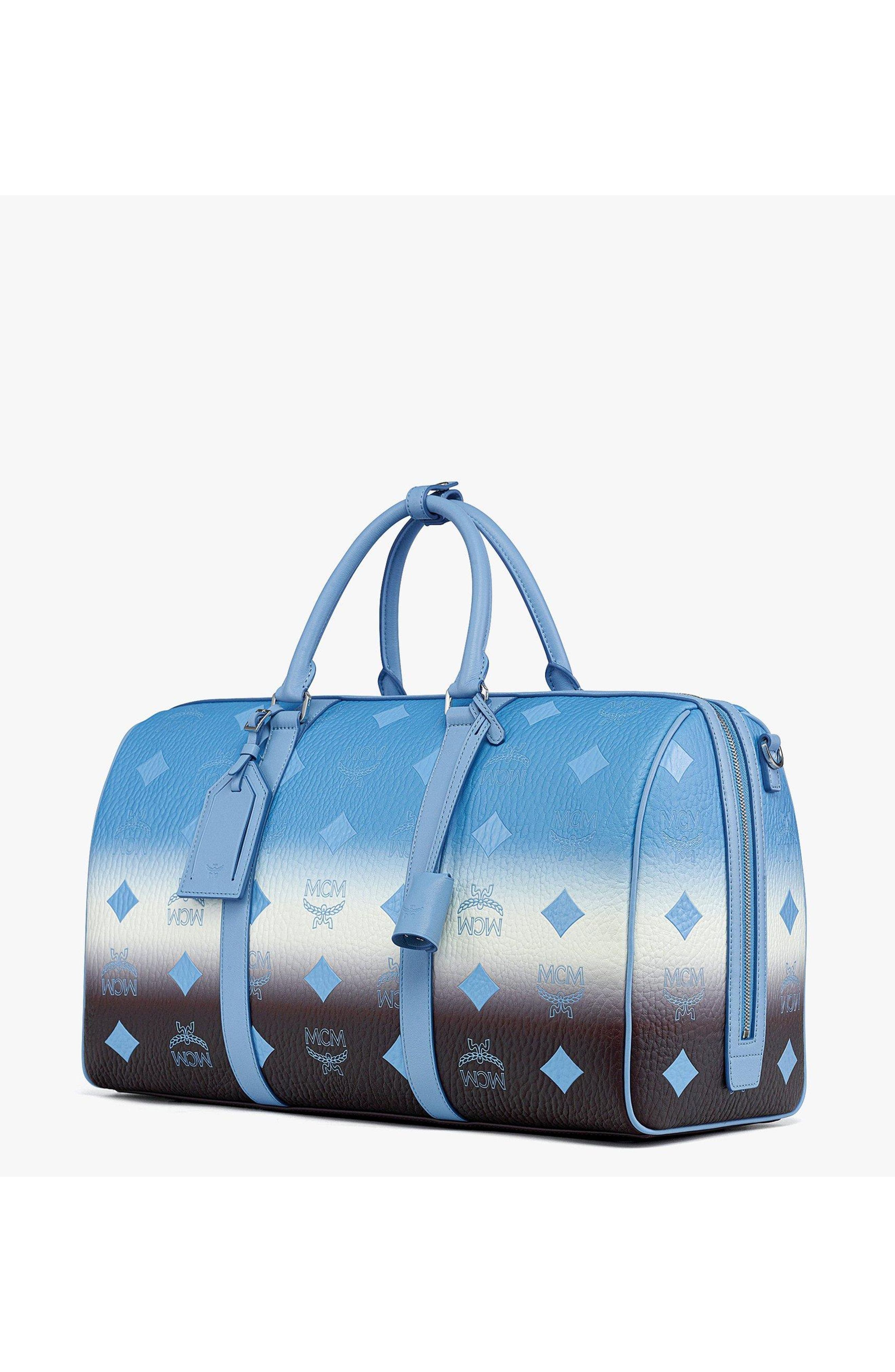 MCM Medium Ottomar Weekender Bag in Gradation Visetos, Alternate, color, Della Robbia Blue