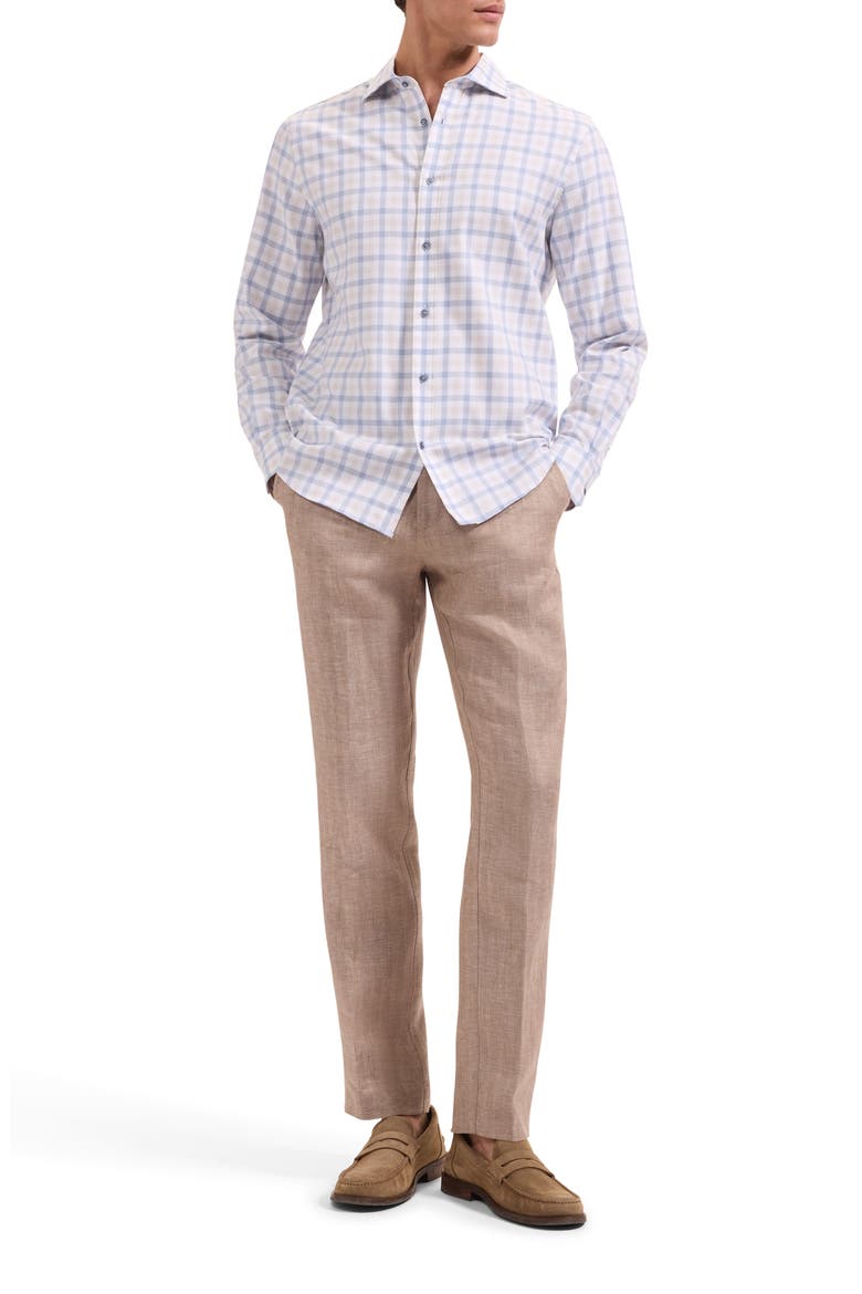 Axel Shaped Fit Plaid Button-Up Shirt, Alternate, color, AIR BLUE