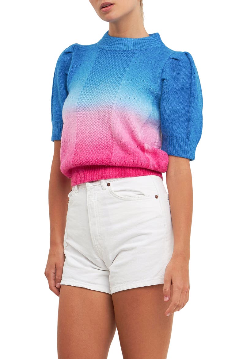 Ombré Sweater, Alternate, color, BLUE/ PINK