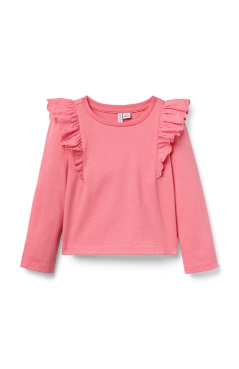 Eyelet Ruffle Shoulder Top (Infant)