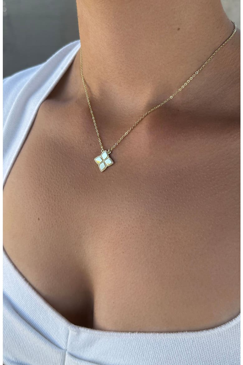 Pointed Clover Pendant Necklace, Alternate, color, GOLD
