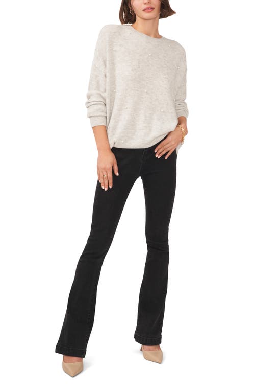 Chaus Pearly Baubles Cozy Crewneck Sweater In White