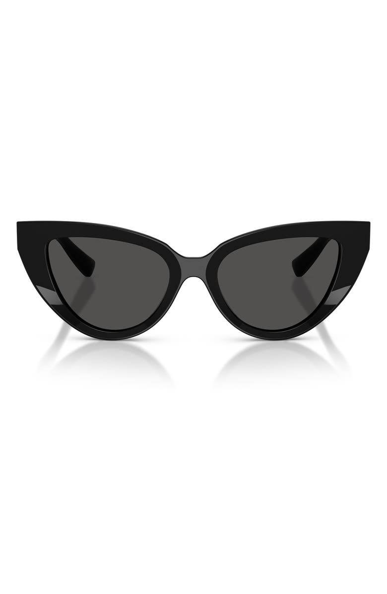 Dolce&Gabbana 52mm Polarized Cat Eye Sunglasses, Main, color, Black
