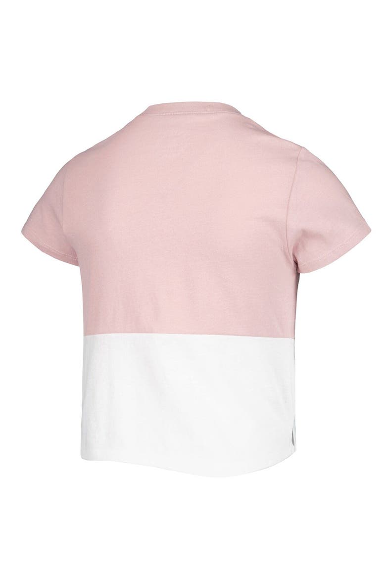 Girls Youth League Collegiate Wear Pink/White Oregon Ducks Colorblocked T-Shirt, Alternate, color, Pink