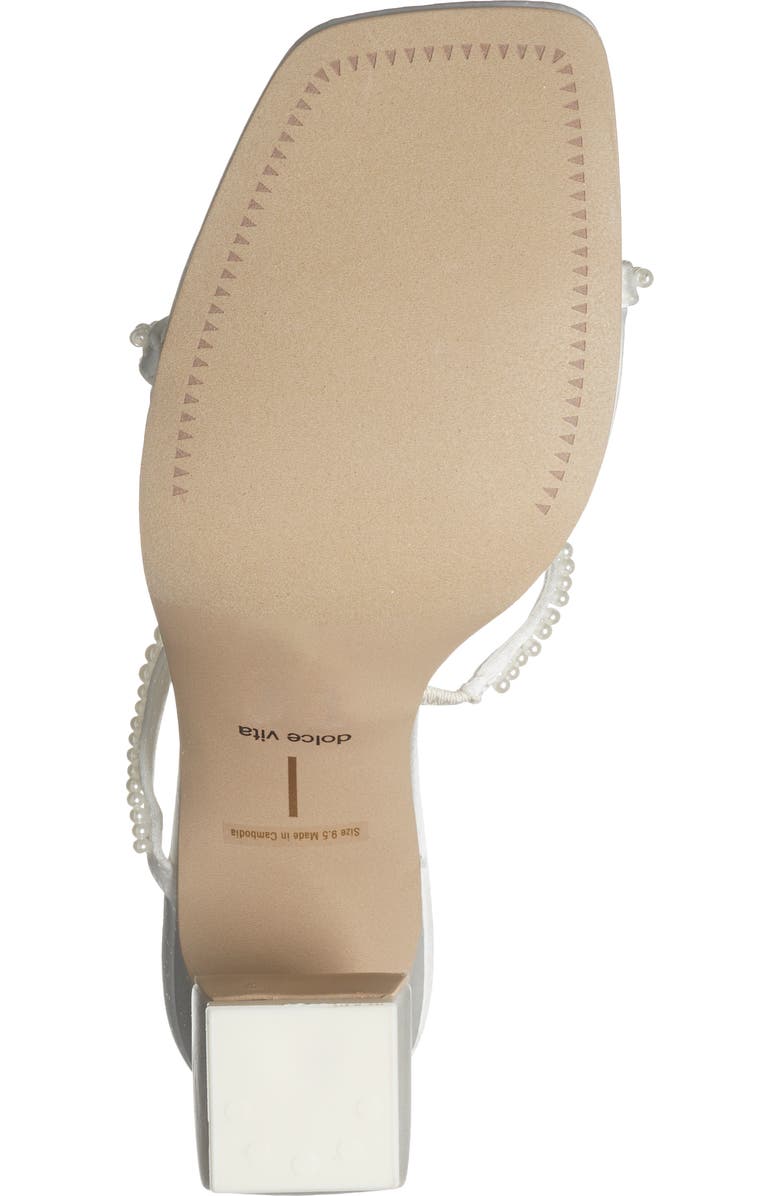 Dolce Vita Tynice Faux Pearl Sandal, Alternate, color, White Satin