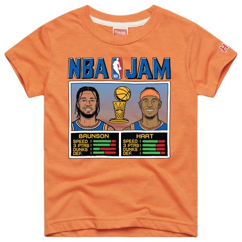 Youth Homage Jalen Brunson & Josh Hart Orange New York Knicks NBA Jam Tri-Blend T-Shirt