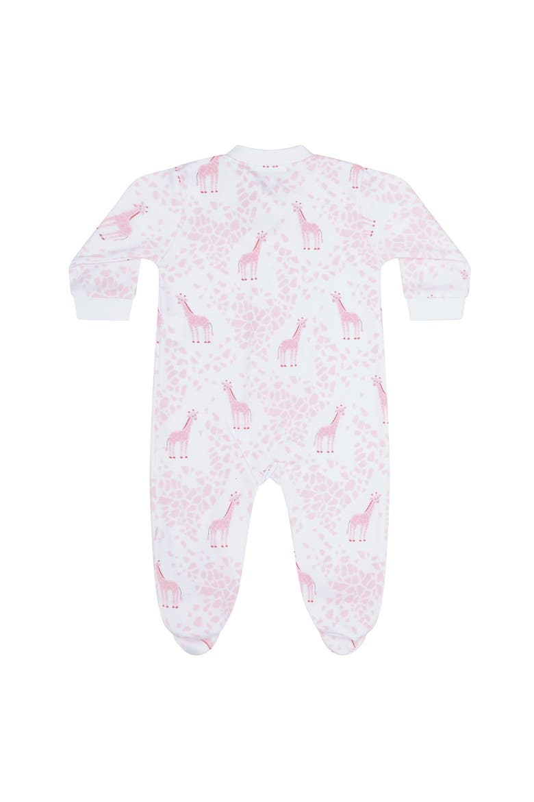 Pink Giraffe Print Zipper Footie - Baby, Alternate, color, Pink