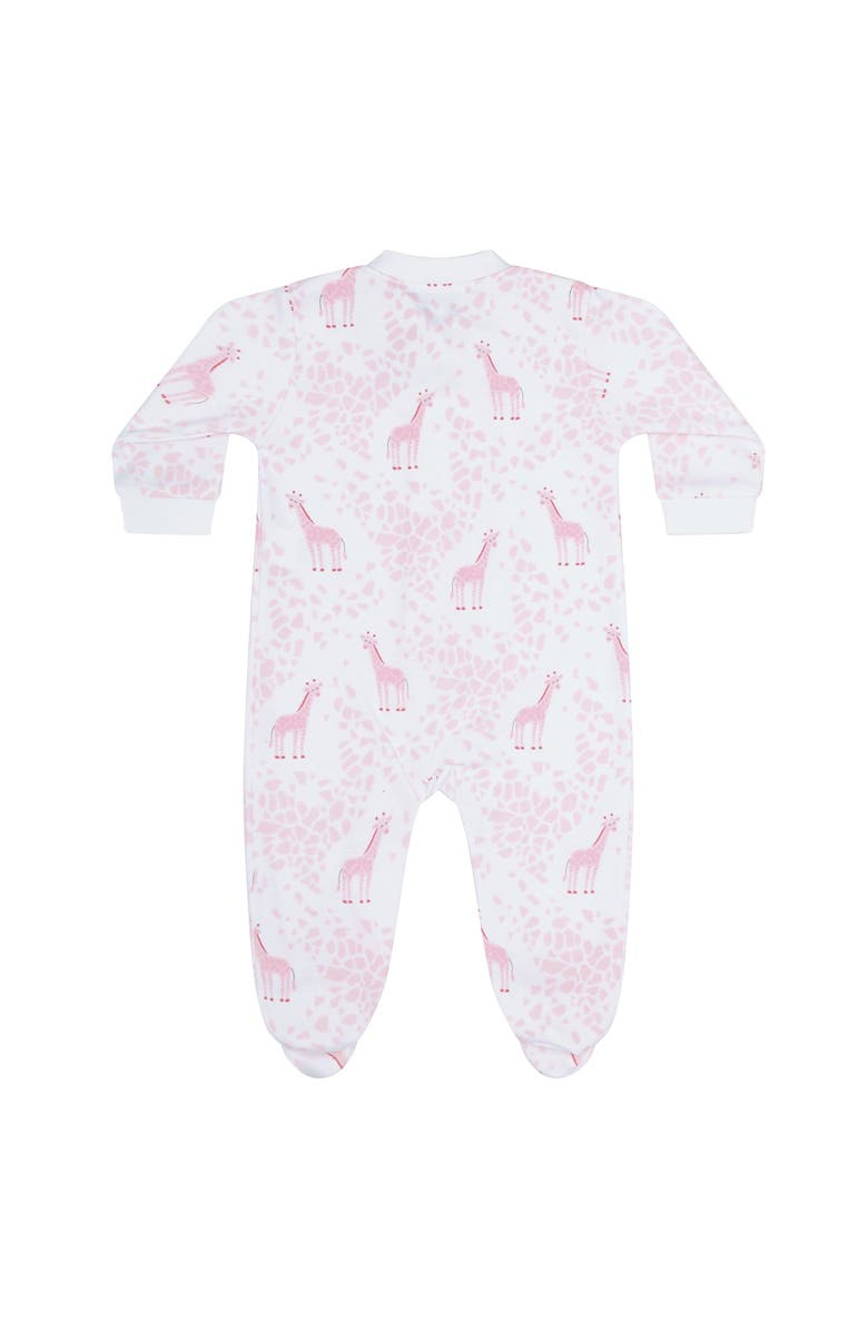 Nellapima Pink Giraffe Print Zipper Footie - Baby, Alternate, color, Pink