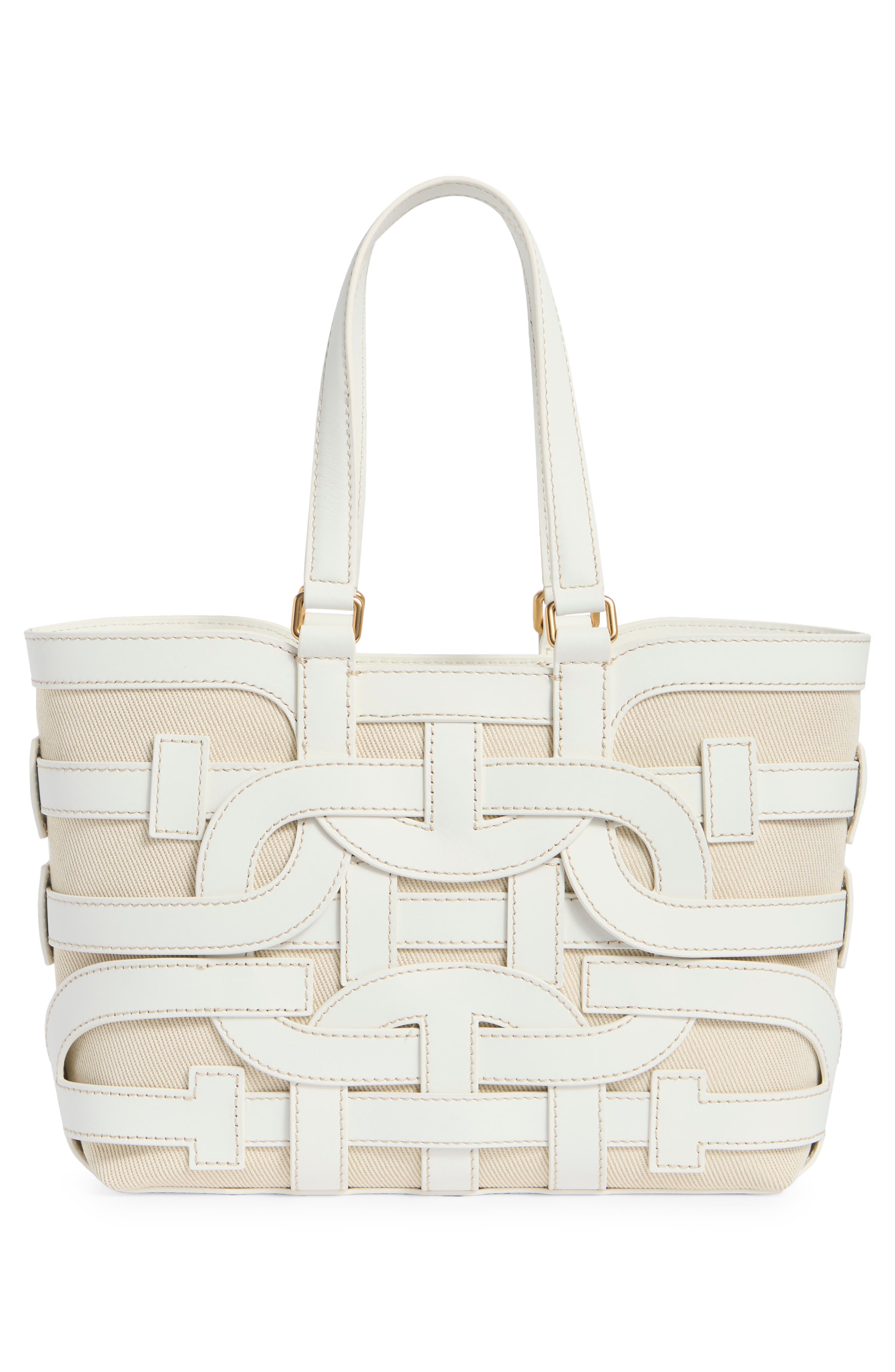 Sam Edelman Bay Small Dye Cut Leather Tote Bag, Alternate, color, Eggshell