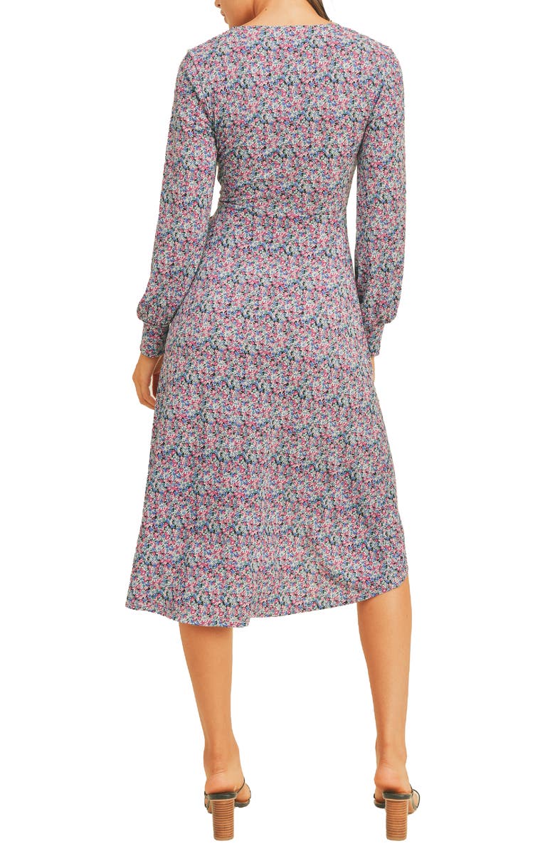 Lush Moss Crepe Long Sleeve Wrap Dress, Alternate, color, 
