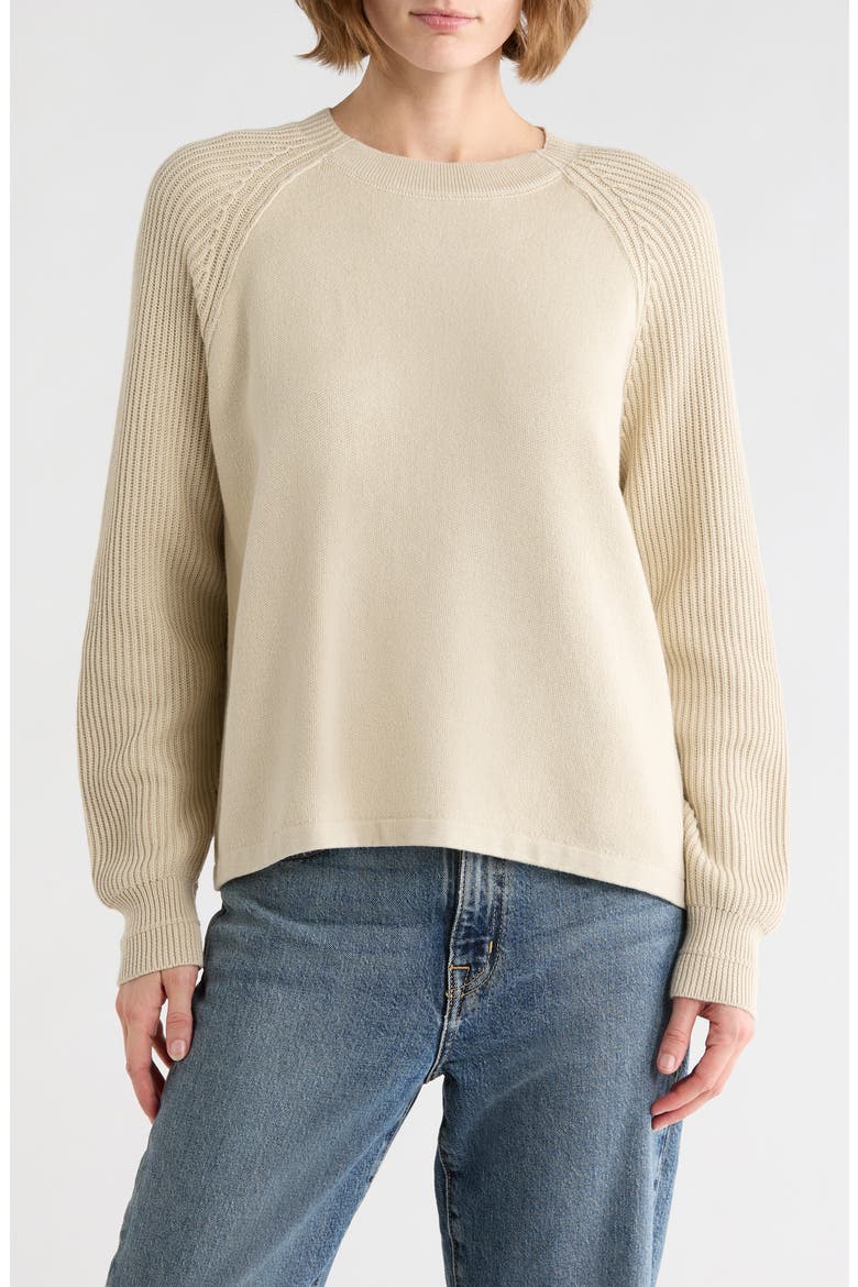 Ribbed Cotton Pullover, Main, color, SILVER