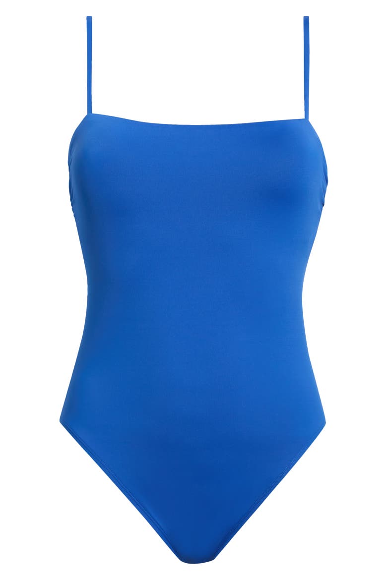 Square Neck One-Piece Swimsuit, Alternate, color, BLUE SATURN
