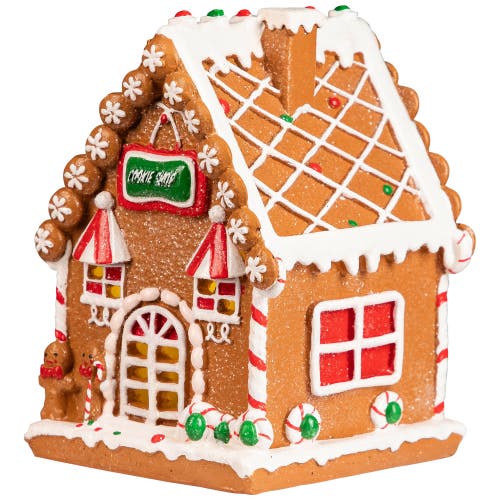 Northlight Lighted Candy Cane Gingerbread Men Cookie Shop Christmas Decoration In Brown