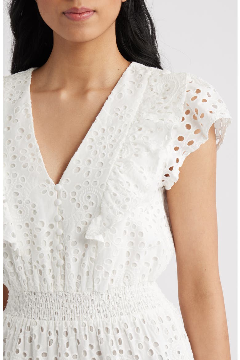 Eyelet Maxi Dress, Alternate, color, WHITE