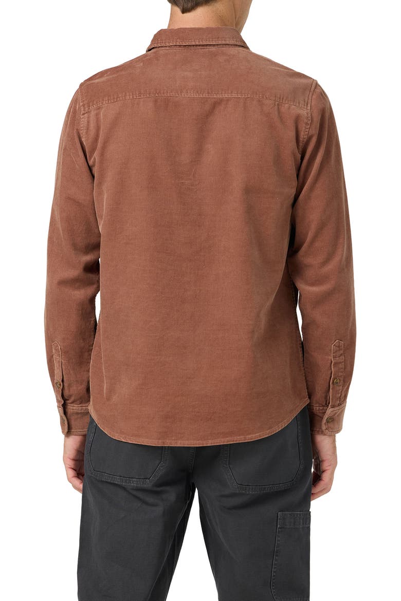 OG Cord Cotton Corduroy Button-Up Shirt, Alternate, color, CAROB BROWN
