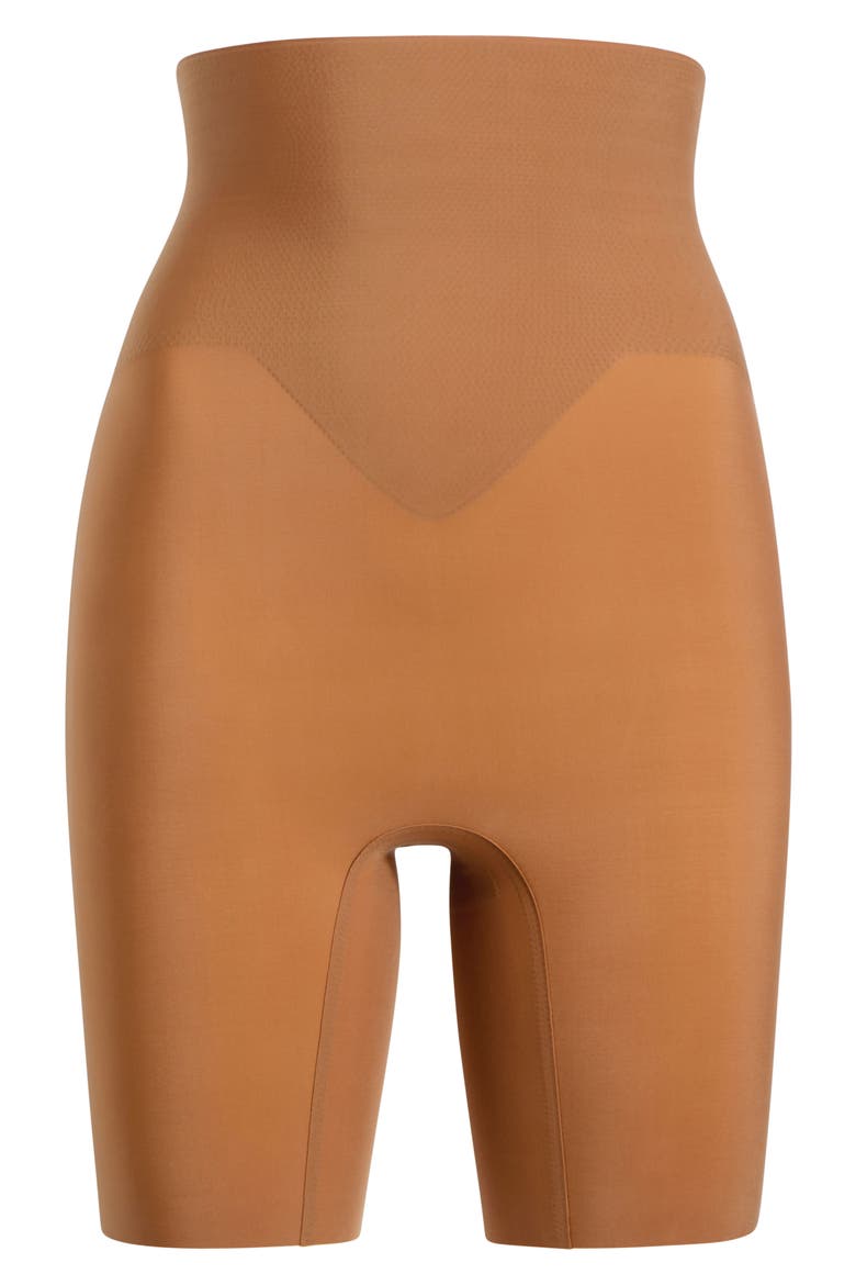 Zone Smoothing High Waist Shaper Shorts, Alternate, color, CARAMEL