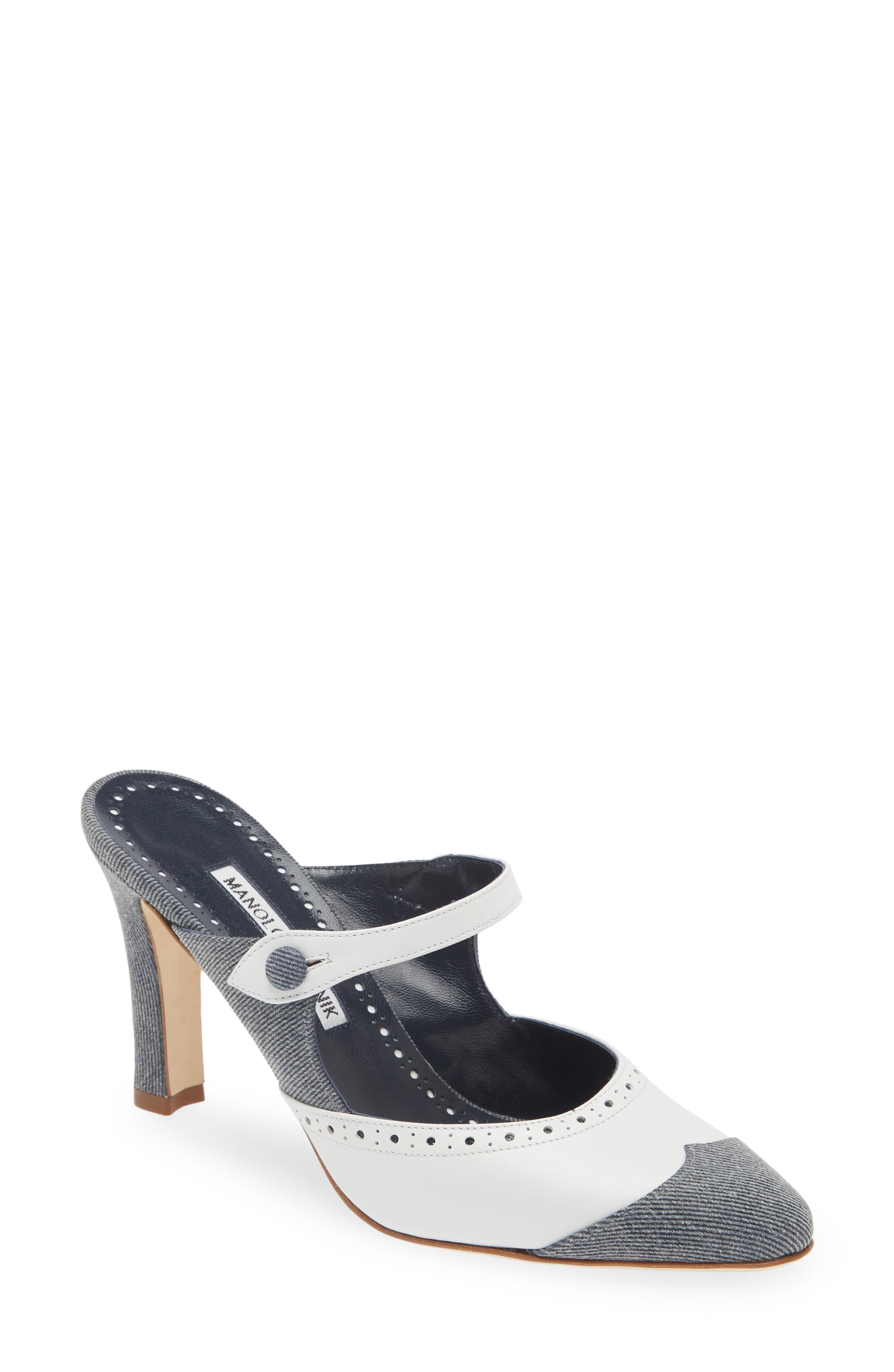 Manolo Blahnik Agathanu Spectator Mary Jane Mule, Main, color, 