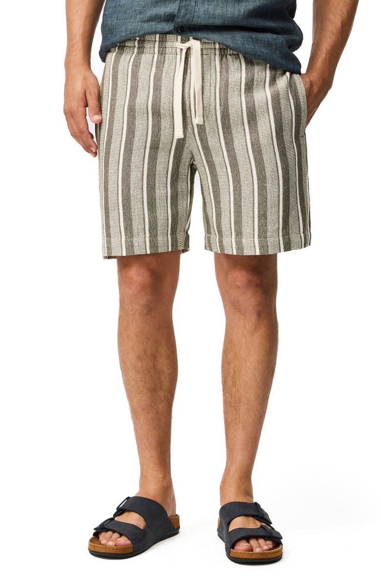 Rodd & Gunn The Laurels Stripe Cotton Blend Drawstring Shorts, Main, color, Sage