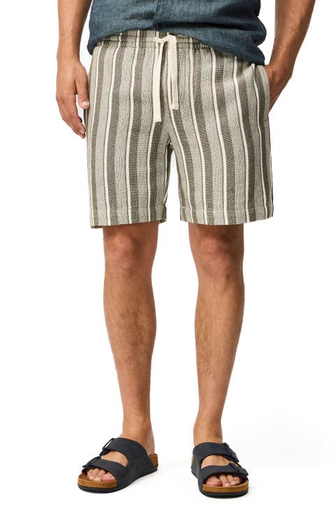 The Laurels Stripe Cotton Blend Drawstring Shorts