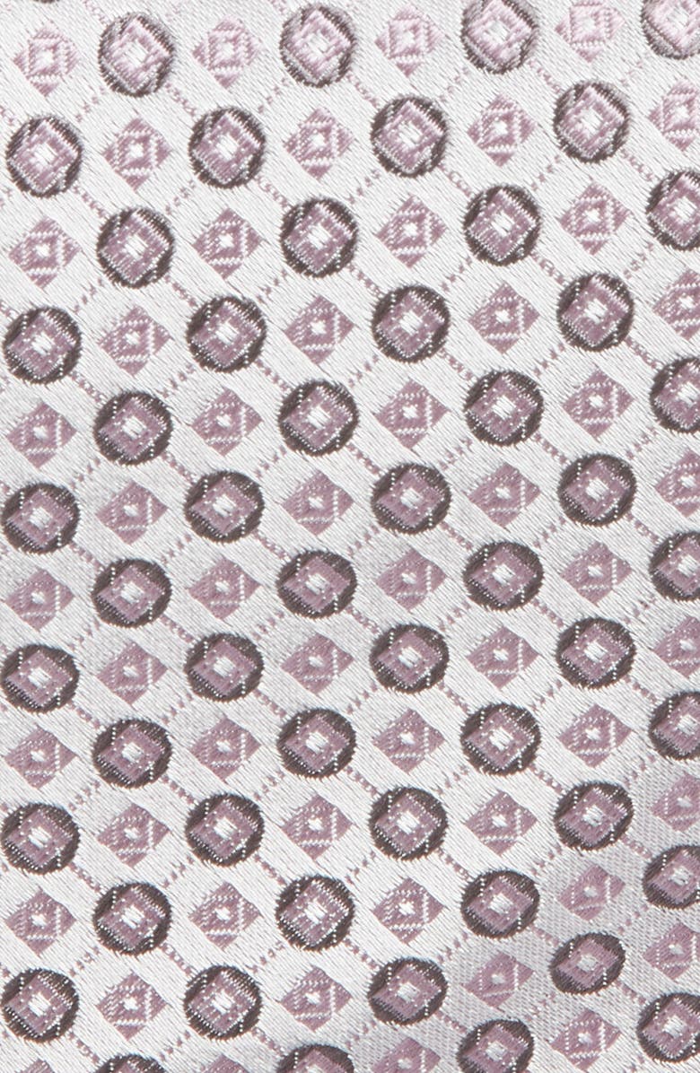 BOSS Neat Medallion Silk Blend Jacquard Tie, Alternate, color, Open Purple