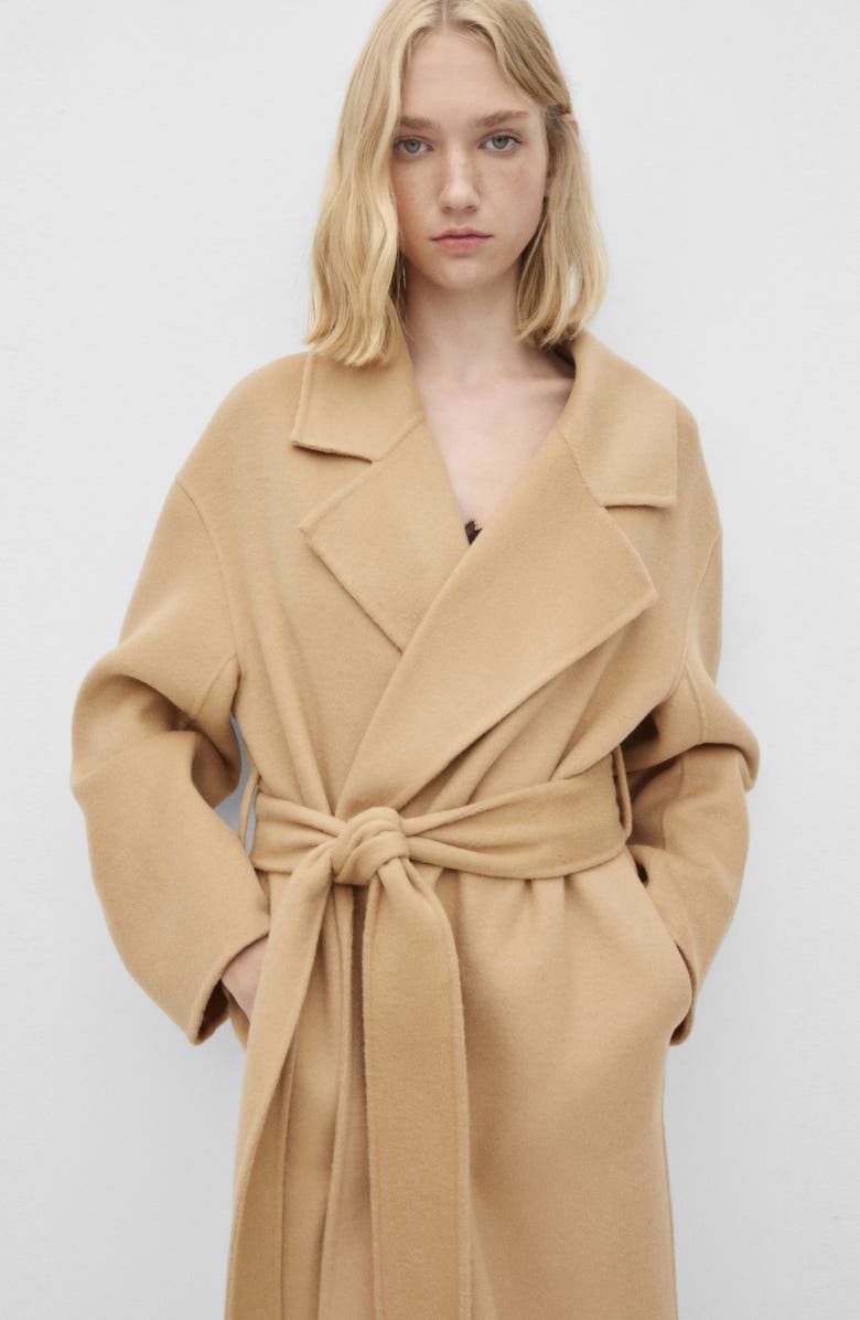 MANGO Wool Blend Coat with Removable Vest Insert, Alternate, color,