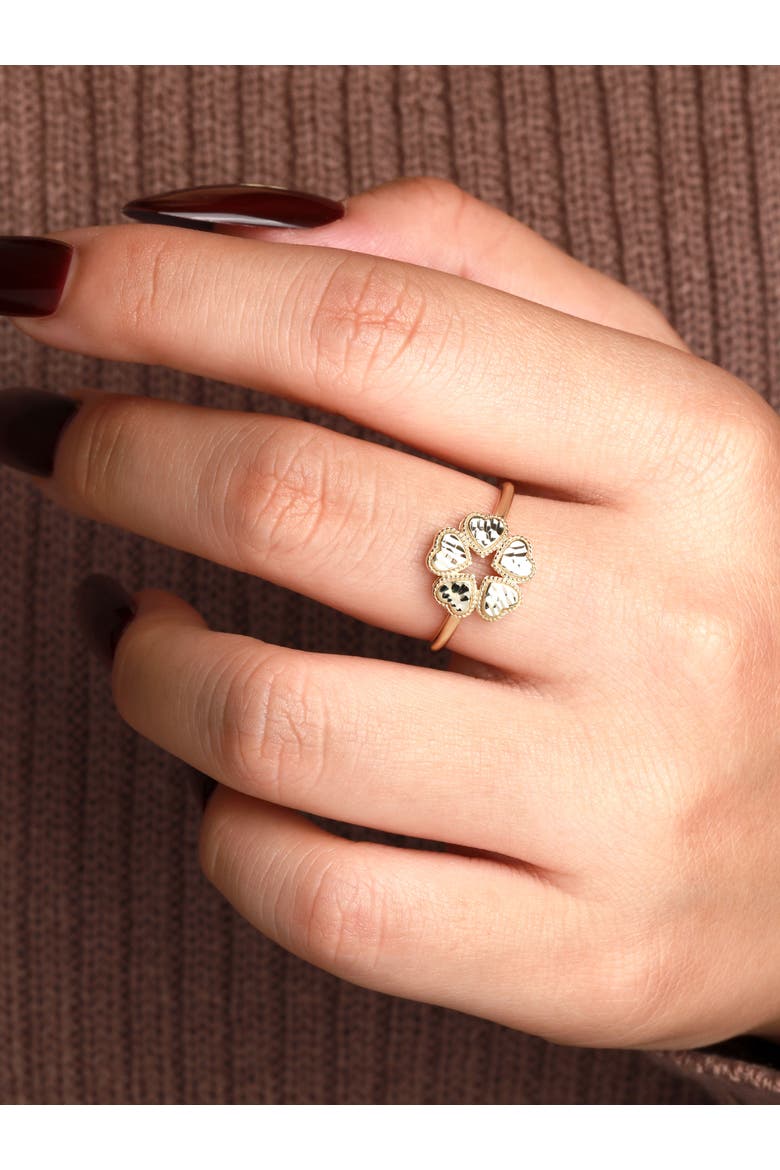 Clover Heart Ring in 14K Gold, Alternate, color, Yellow Gold