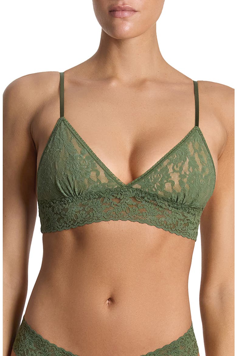 Signature Lace Padded Bralette, Main, color, HERB GREEN