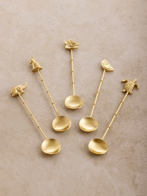 Gauri Kohli Amaelia Teaspoons, Set Of 5 In Gold