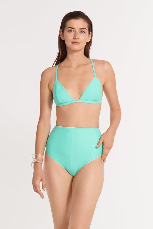 Ansea The Reversible Triangle Top In White/mint