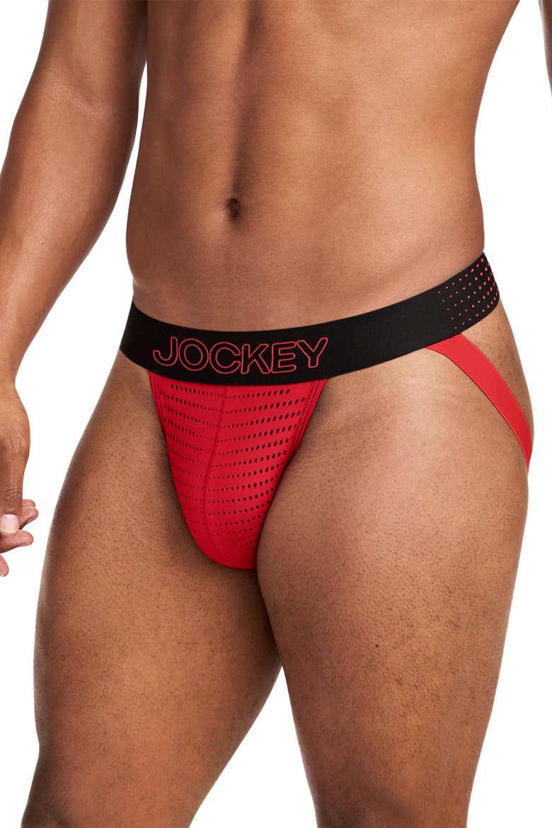 Mens EverActive VentraCool Air Jock Strap, Alternate, color, Red Reality
