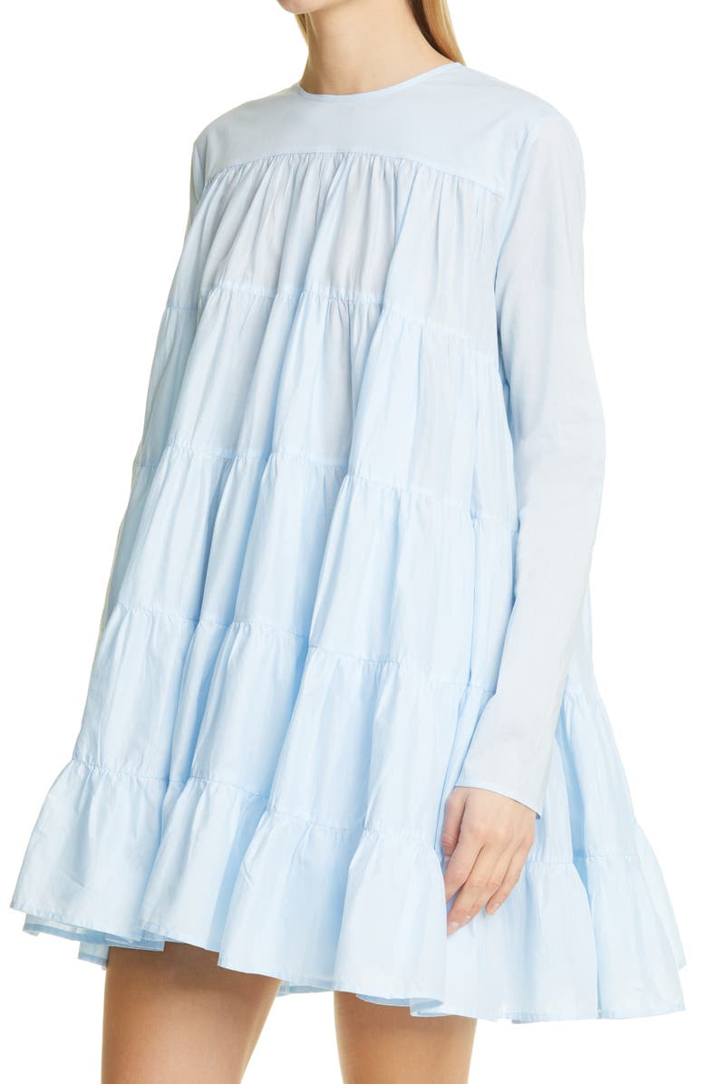 Merlette Soliman Tiered Long Sleeve Babydoll Dress, Alternate, color, 