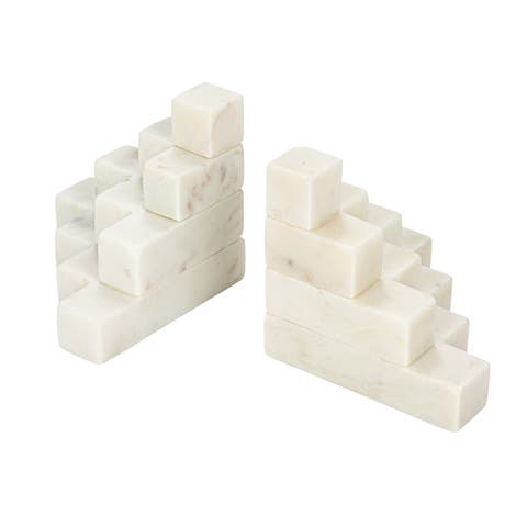 Decorative Marble Stairstep Bookends
