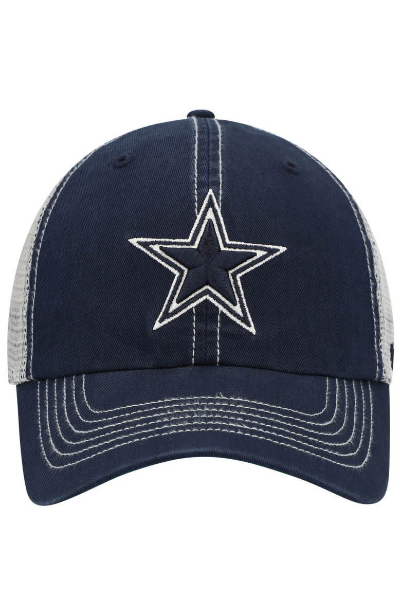 '47 Men's '47 Navy/White Dallas Cowboys Trawler Trucker Clean Up Snapback Hat, Alternate, color, 